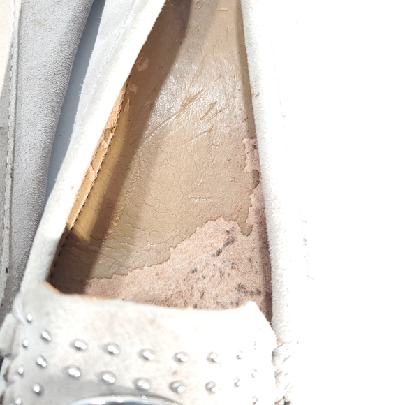 Coach Suede Leather Moccasin Loafers Driving Flats Studded Slip-on - Picture 8 of 8